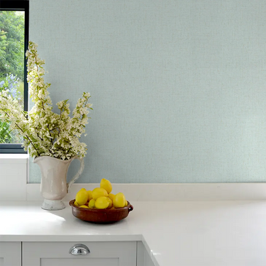 COSMOLiving - Textured Plain Duck Egg Wallpaper