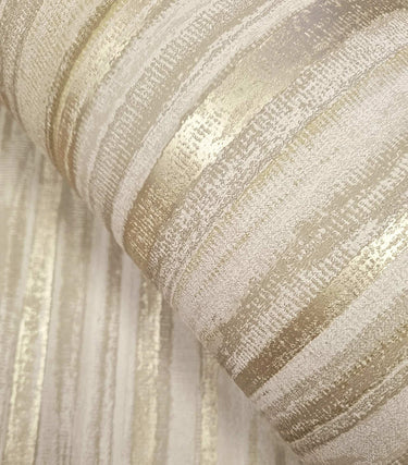 Calico Taupe and Gold Wallpaper