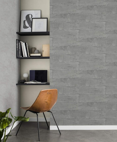 Concrete Tile Grey Wallpaper