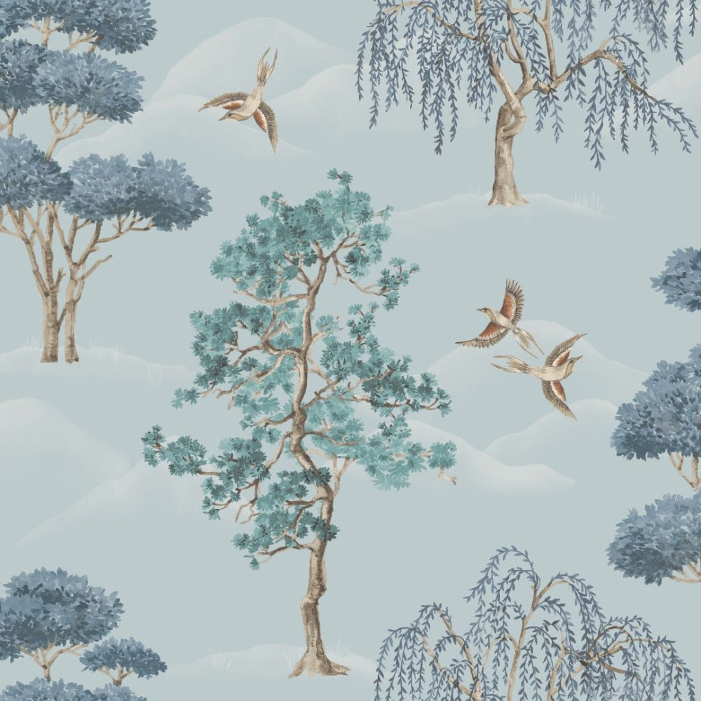 Willow Woodland Blue Wallpaper | Rasch Wallcoverings | 283883