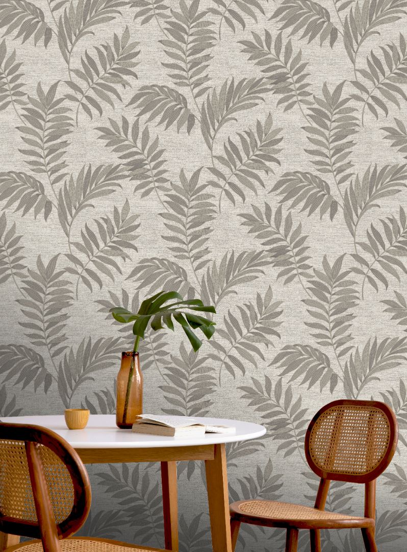 Sumatra Palm Taupe Wallpaper | Rasch Wallcoverings | 316414
