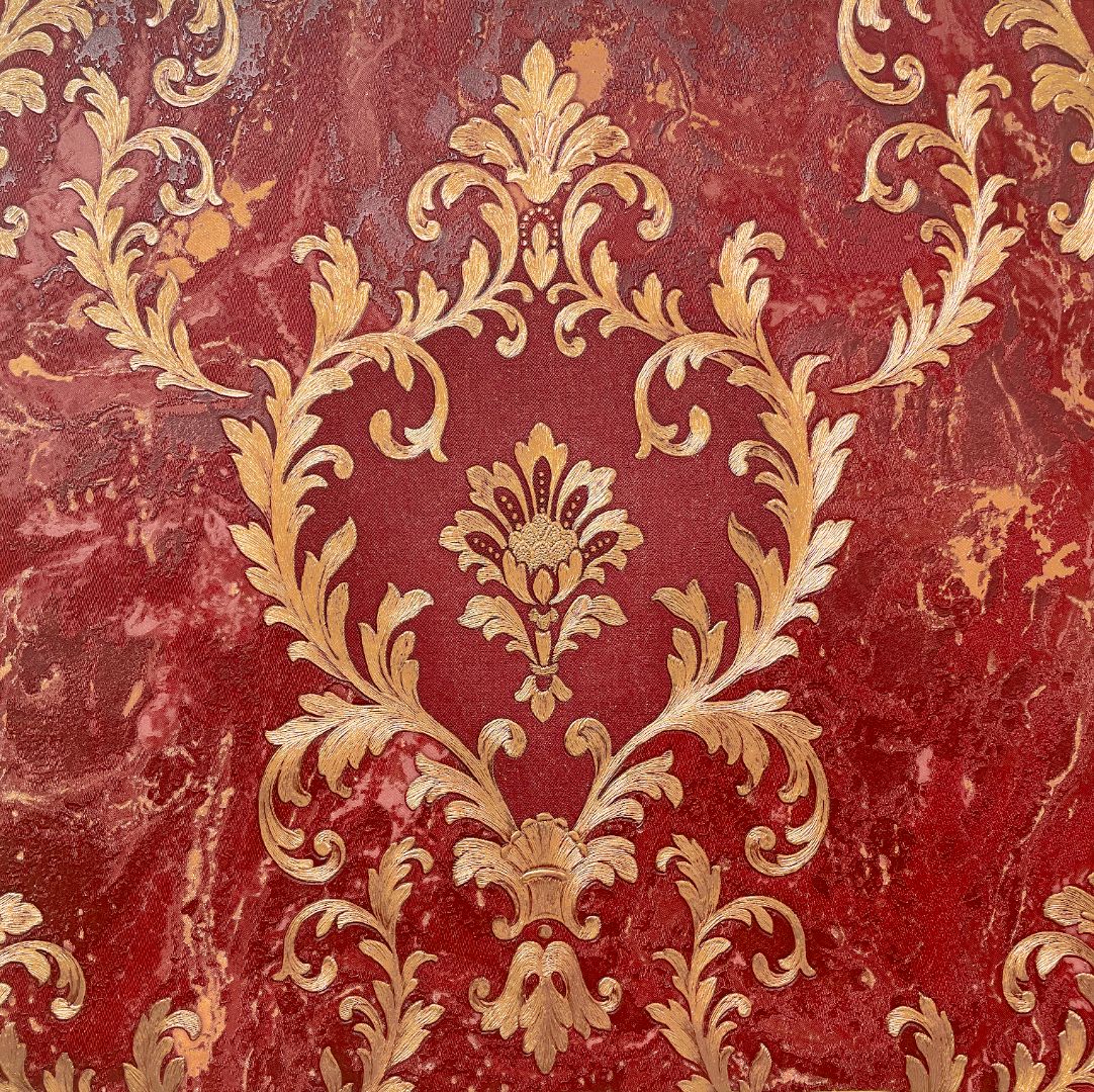 Vasari - Sienna Damask Red Wallpaper | 538427