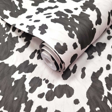 Cowhide Black & White Wallpaper