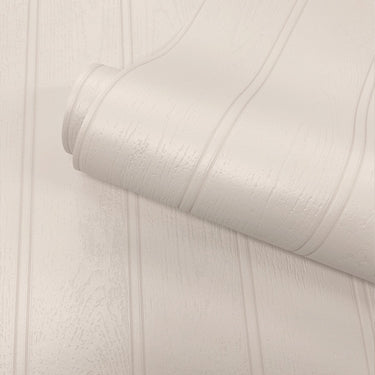 Cream Beaded Wood Panel Textured Wallpaper