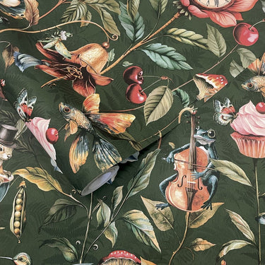 Curious Creatures Green Wallpaper