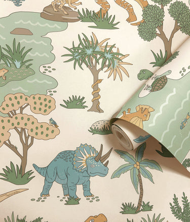 Dino Zoo Cream/Multi Wallpaper