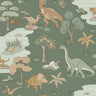 Dino Zoo Green Wallpaper