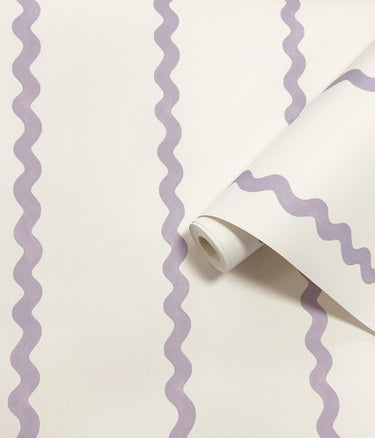 Do The Wiggle Lilac Stripe Wallpaper