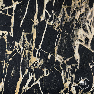Enzo Black and Gold Marble Wallpaper | Rasch | 538113