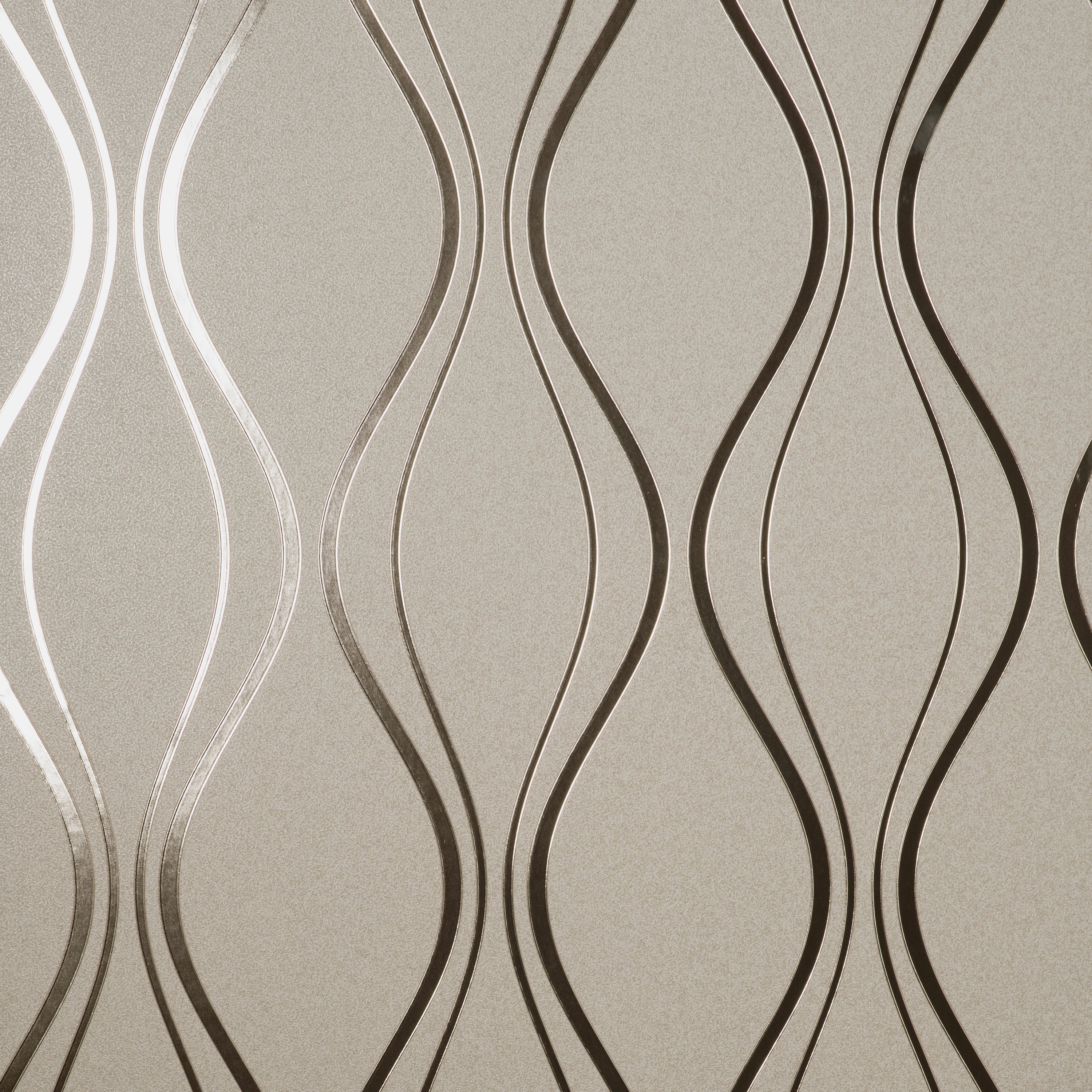 Platinum Contour Wave Beige Wallpaper | Fine Decor | FD42802