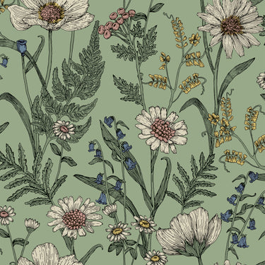 Wild Meadow Sage Floral Wallpaper | Fine Decor | FD43337