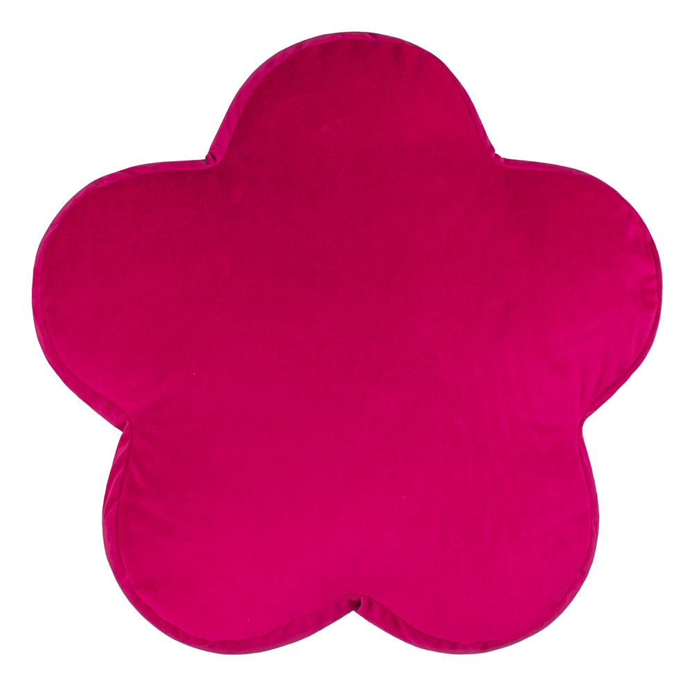 Flower Velvet Reversible Cushion Hot Pink | Riva Home
