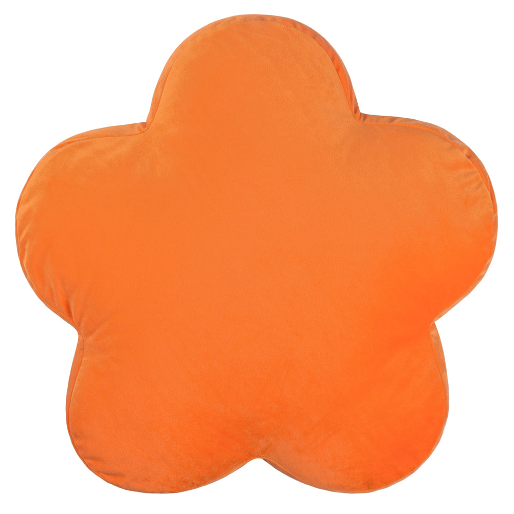 Flower Velvet Reversible Cushion Orange | Riva Home