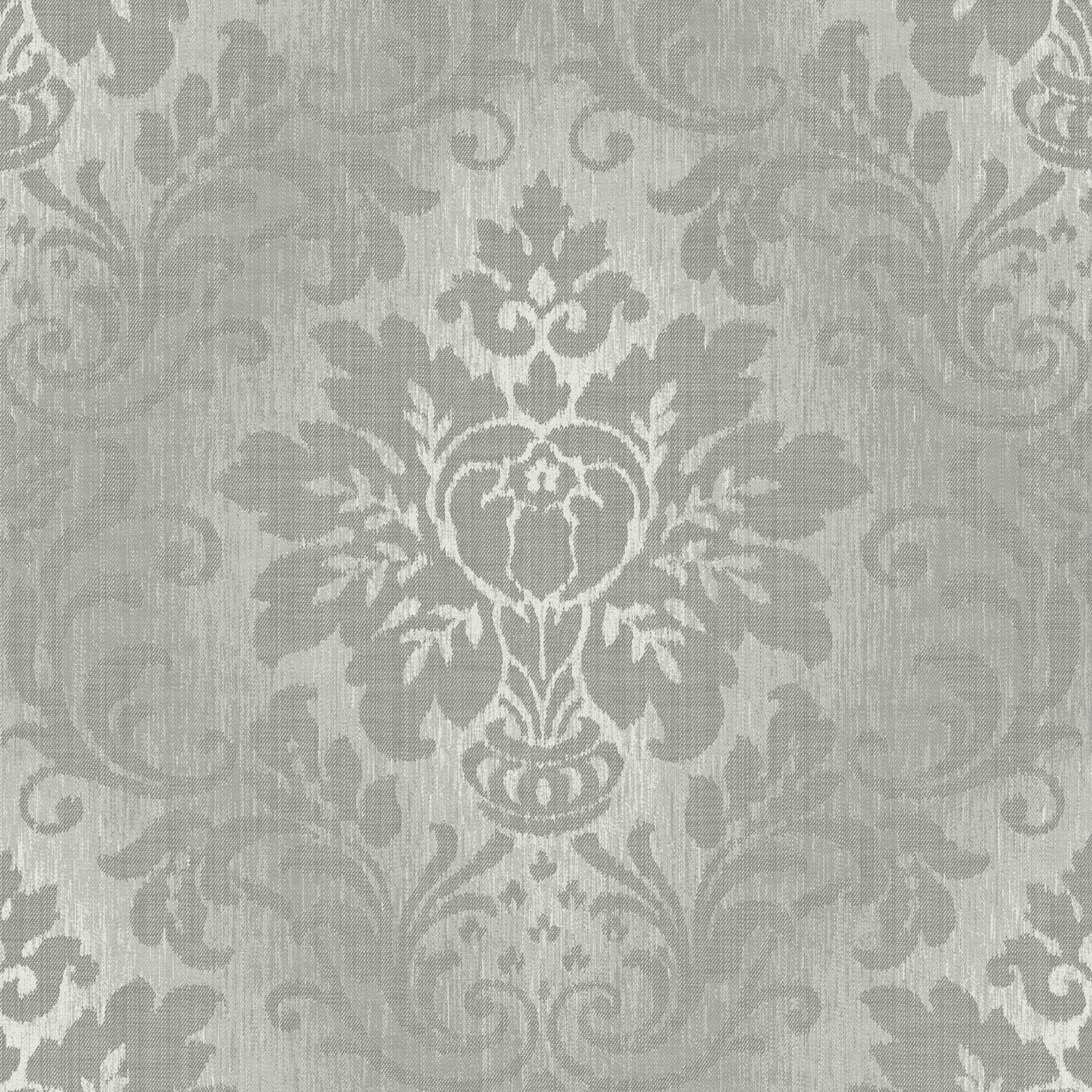 Fabric Damask Silver Wallpaper | Vinyl Wallpaper | A10905