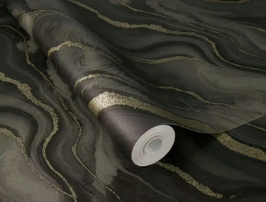 Factory VI - Marmorea Marble Dark Grey Wallpaper