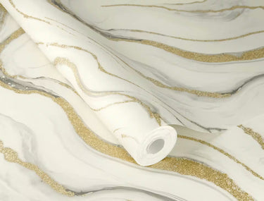 Factory VI - Marmorea Marble White Wallpaper