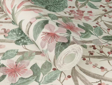 Floral Boutique Blush & Sage Wallpaper