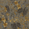 Floral Boutique Grey & Ochre Wallpaper