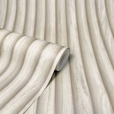 Fluted Wood Ash Wallpaper