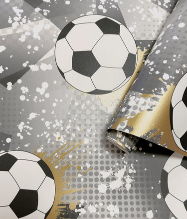 Football Frenzy Black/Gold Wallpaper