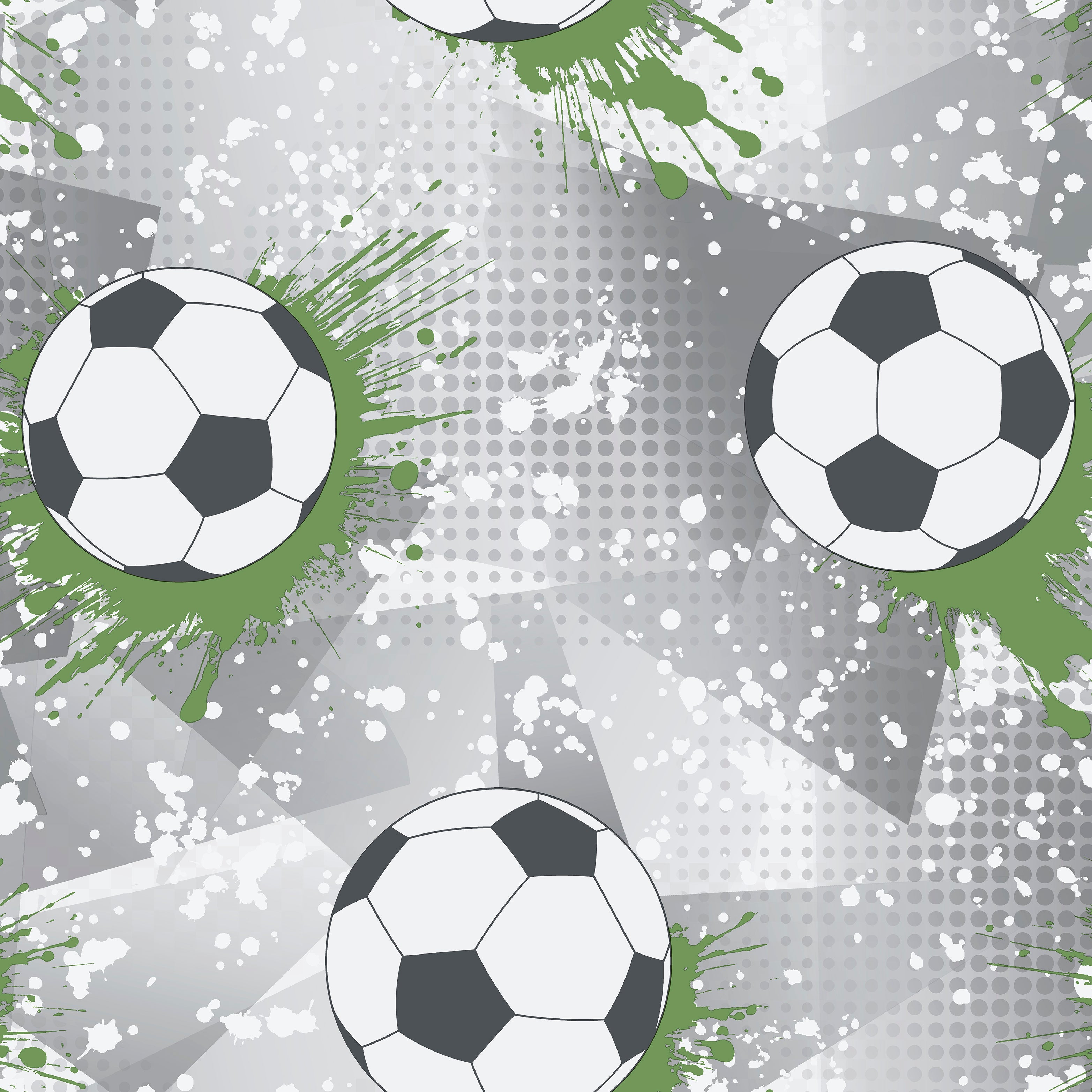 Football Frenzy Grey/Green Wallpaper close-up