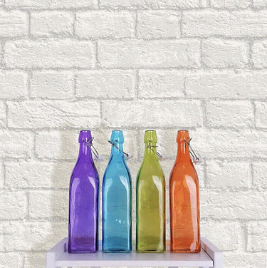 Glitter Brick White Wallpaper