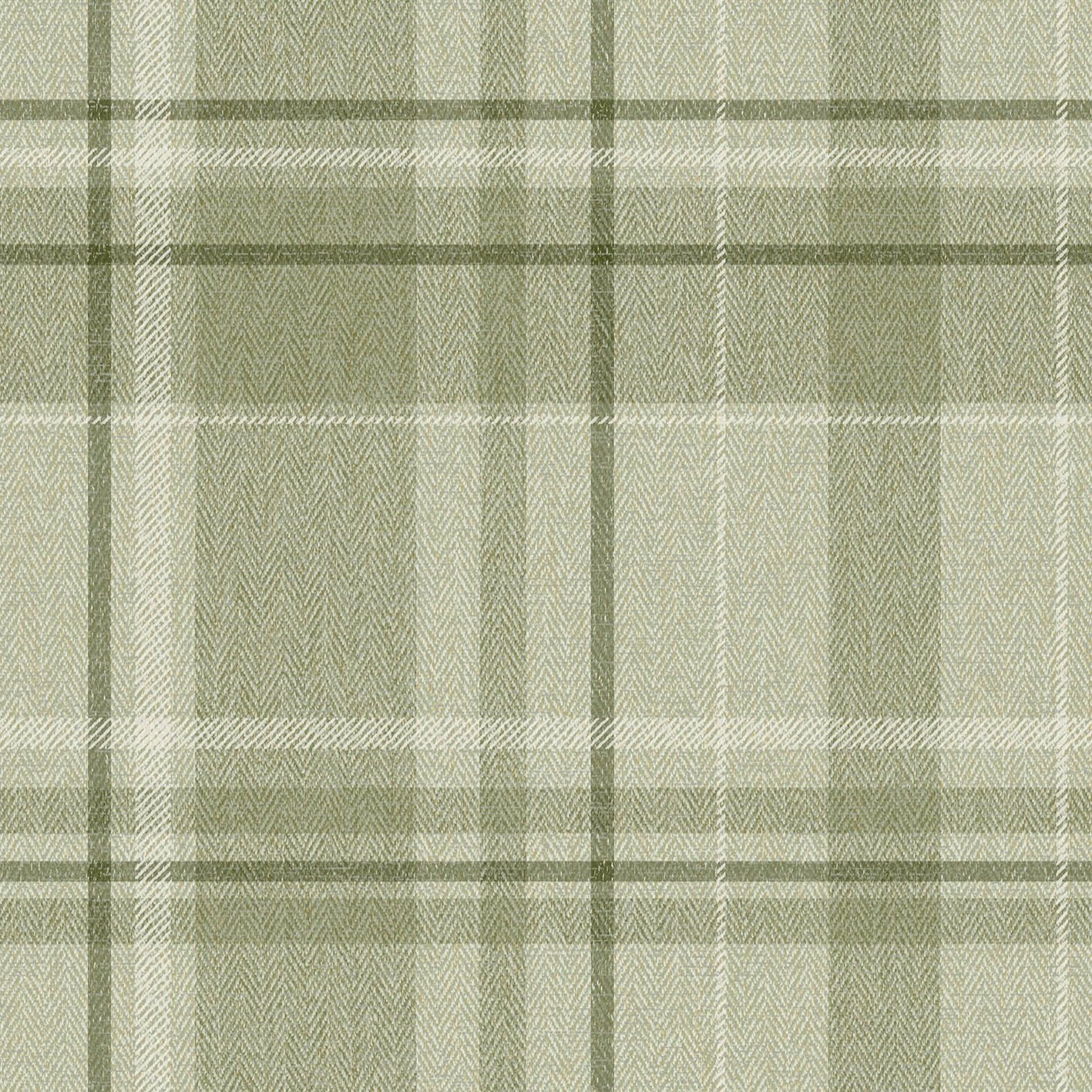 Harris Check Green Wallpaper in room setting