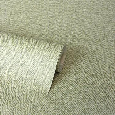 Harris Tweed Plain Green Wallpaper