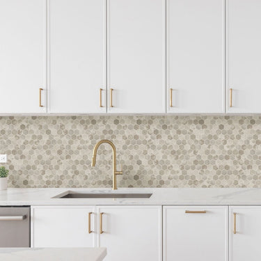 Hexara Tile Cream Wallpaper