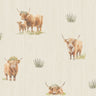 Highland Cows Neutral Wallpaper