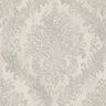 History of Art 2 - Damask White & Silver Wallpaper