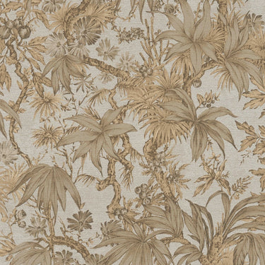 History of Art 2 - Luxury Tropical Silver & Beige Wallpaper