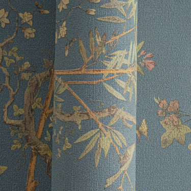 History of Art 2 - Paradise Garden Floral Blue Wallpaper