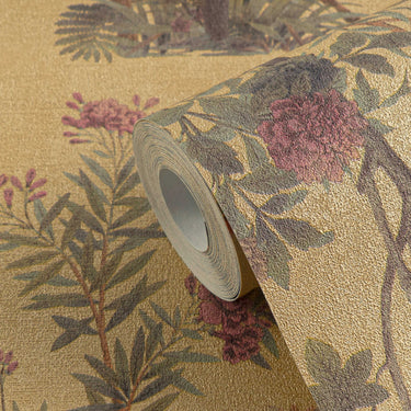 History of Art 2 - Paradise Garden Floral Ochre Wallpaper