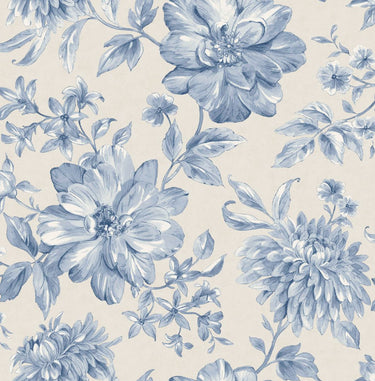 Isabella Floral Wallpaper Blue