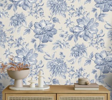 Isabella Floral Wallpaper Blue