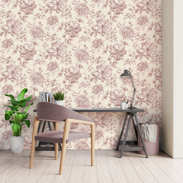 Isabella Floral Wallpaper Pink