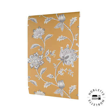Juliette Floral Ochre Wallpaper - Floral Wallpaper - Nobletts FD43450