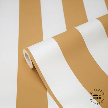 Juliette Stripe Ochre Wallpaper - Striped Wallpaper - Nobletts FD43455