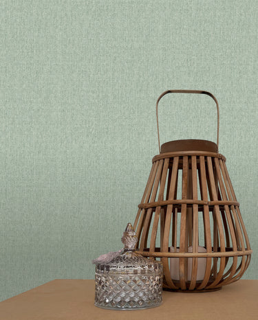 Karesansui Garden Hessian Plain Jade Wallpaper

