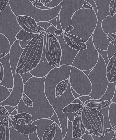 Karin Trail Grey/Silver Wallpaper