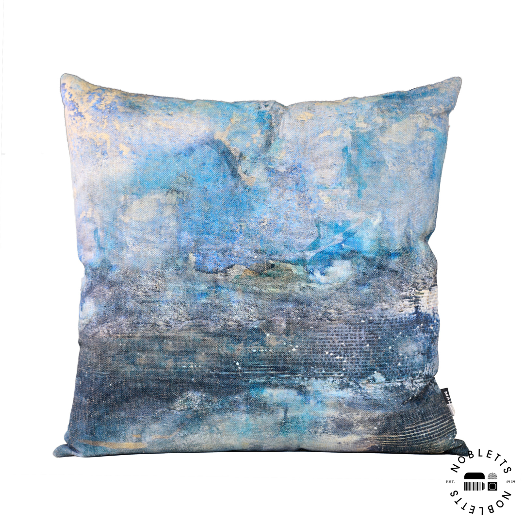 Distressed Watercolour Look Cushions - Lagoon | Malini