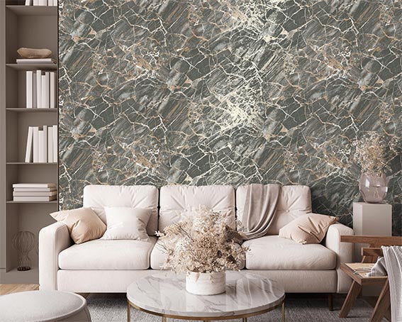Carbon Onyx Charcoal Marble Wallpaper | Fine Decor Wallcoverings | M1749