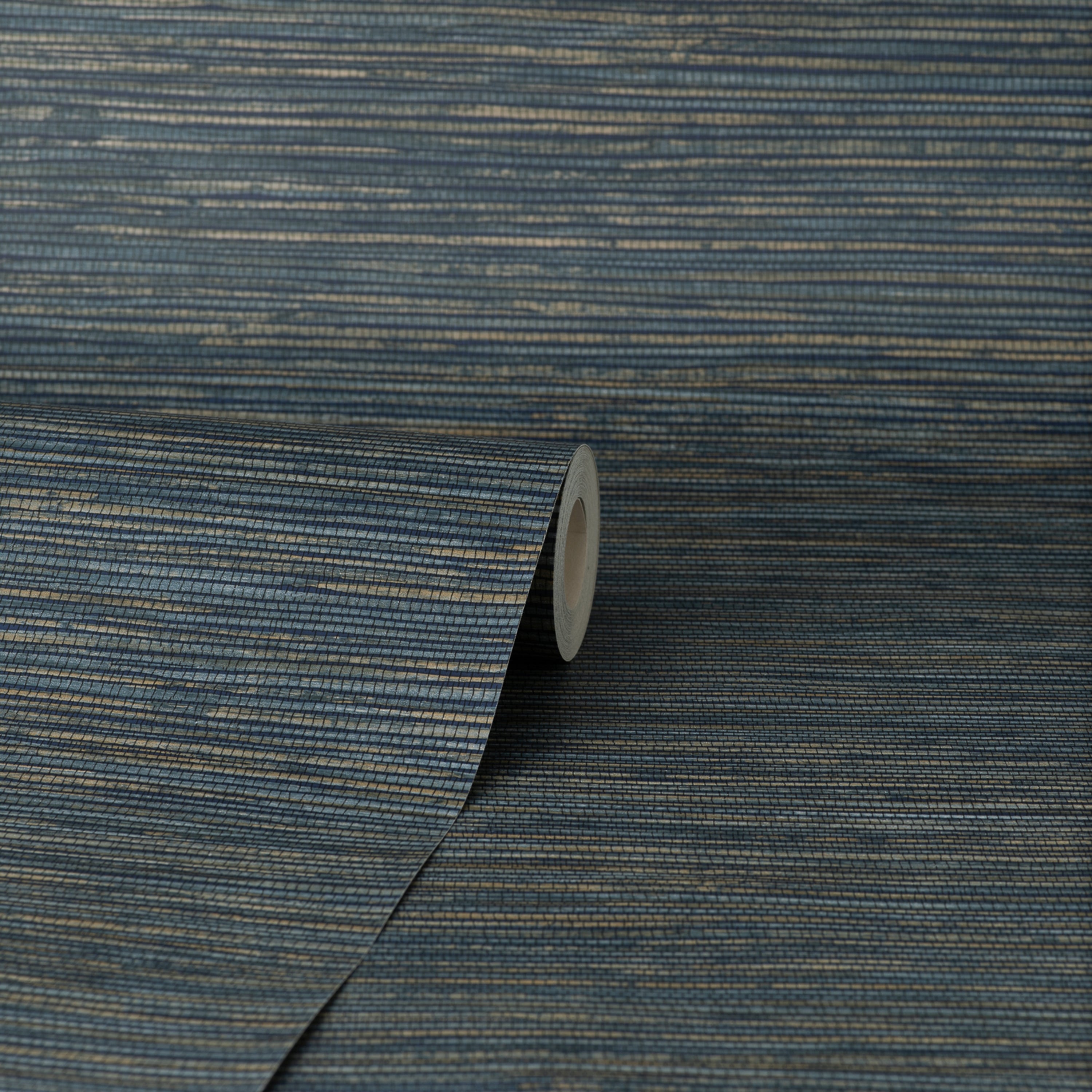Fusion Plain Navy Wallpaper | Seagrass Fabric Effect | M1769