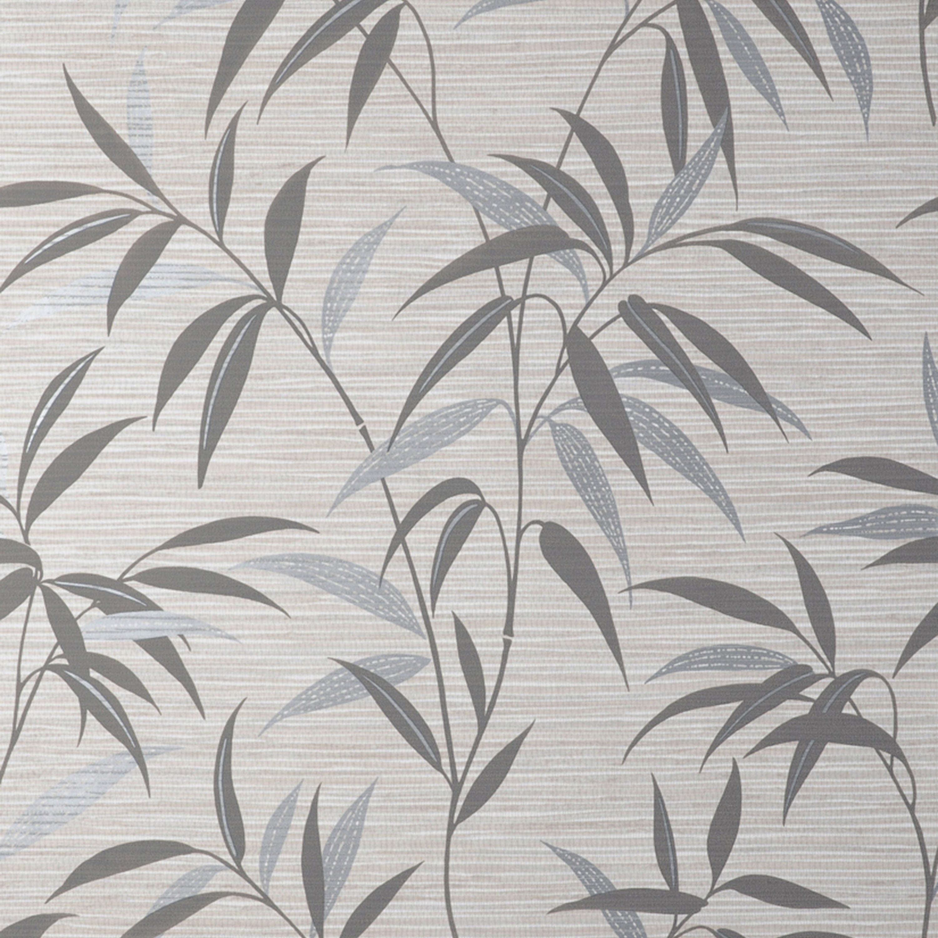 Fusion Leaf Soft Grey Wallpaper | Palm Seagrass Wallpaper | M1771
