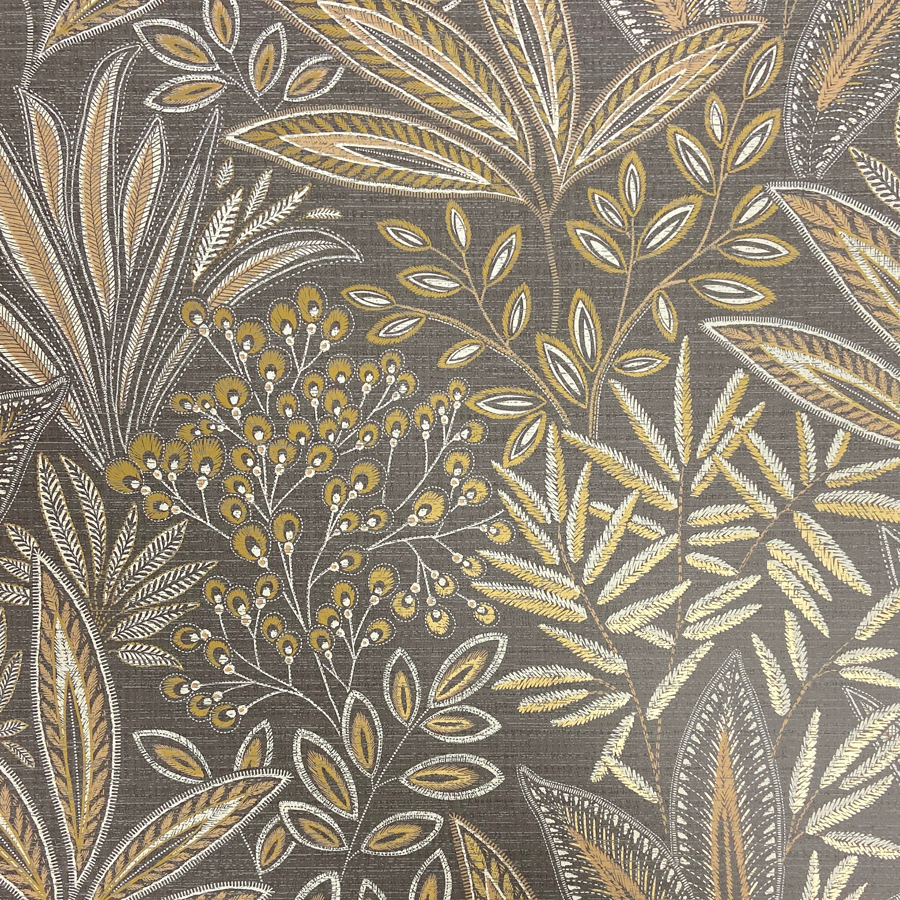Sahara Leaf Fern Deep Mocha Wallpaper |Fern Patterned Wallpaper |M1785