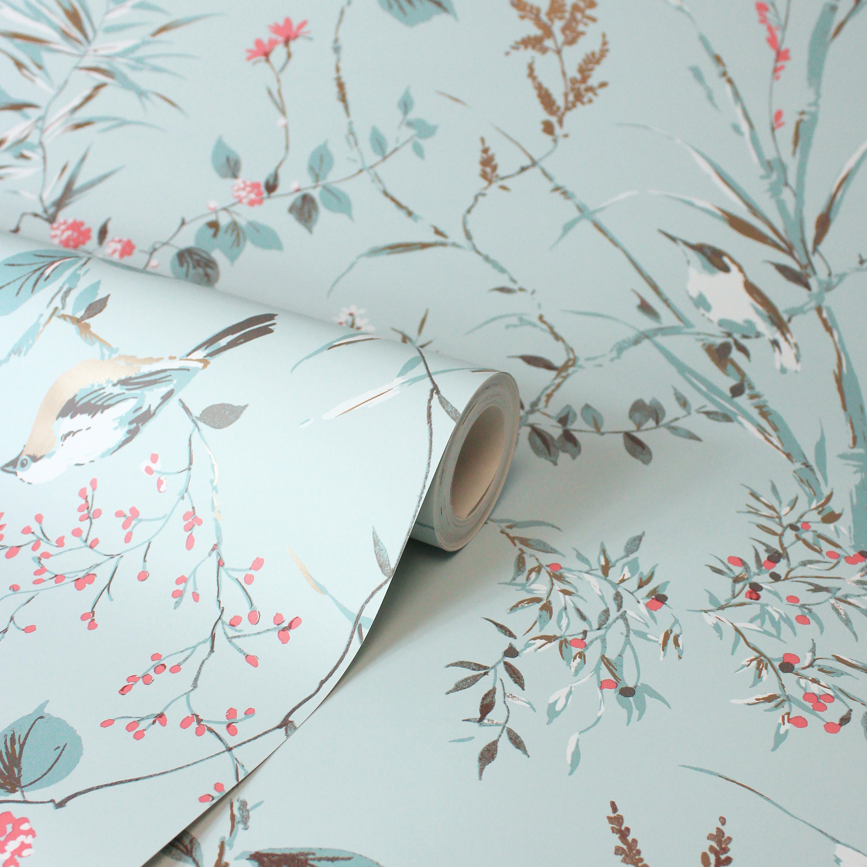 Mariko Blue Floral Wallpaper