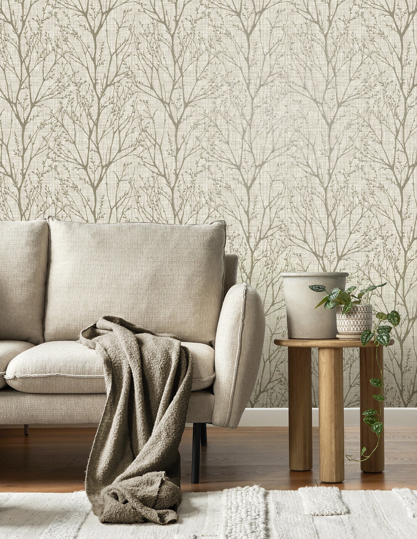 Nobletts Lynford Trees Natural Wallpaper – Nobletts Wallpaper