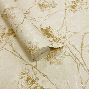 Sofia Sprig Gold Wallpaper | Floral Blossom Wallpaper | M95672