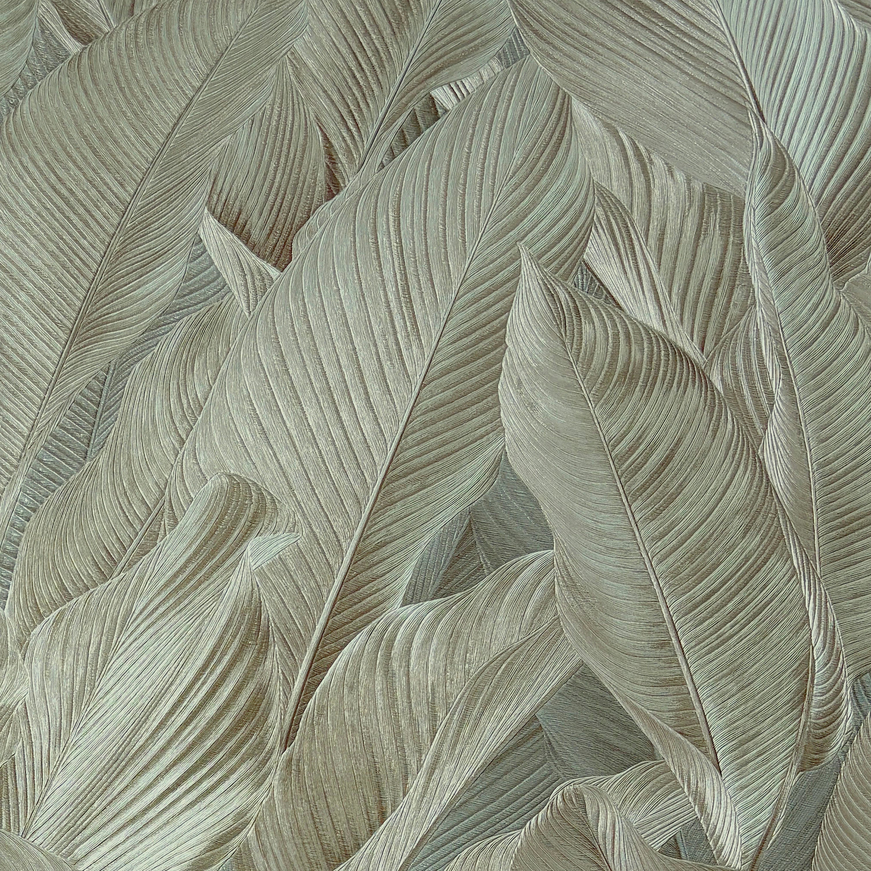 Gianni Leaf Khaki Green Wallpaper swatch